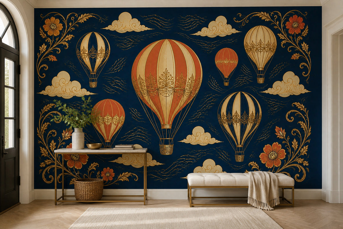 Navy Balloon Wallpaper Mural product view