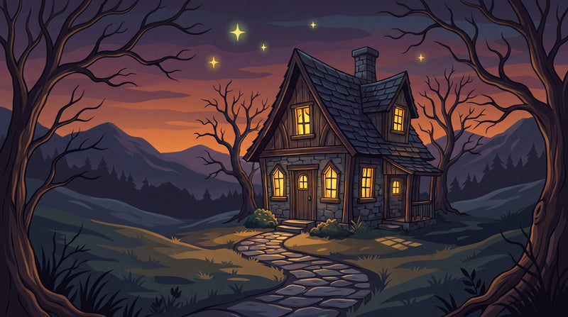 Purple Cottage Halloween Wallpaper Mural