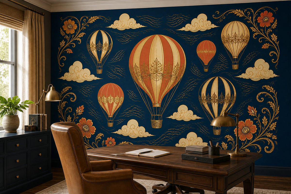 Navy Balloon Wallpaper Mural product view