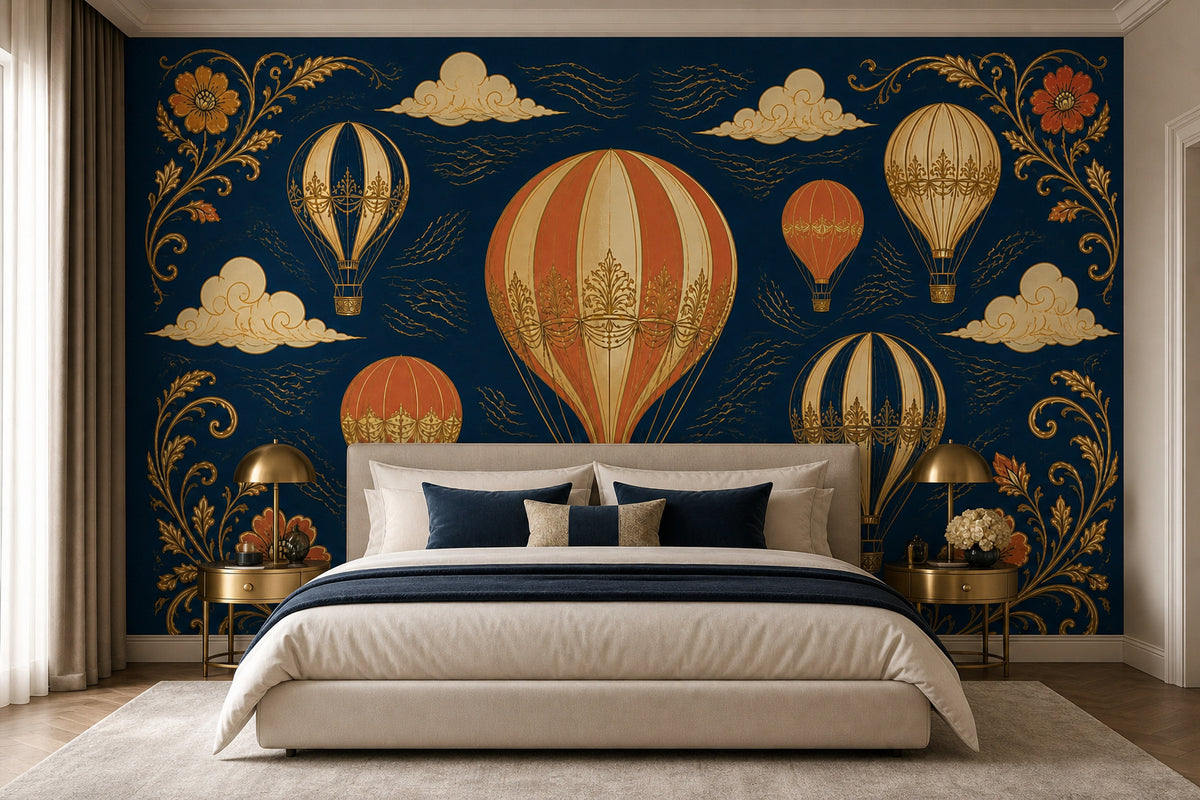 Navy Balloon Wallpaper Mural product view