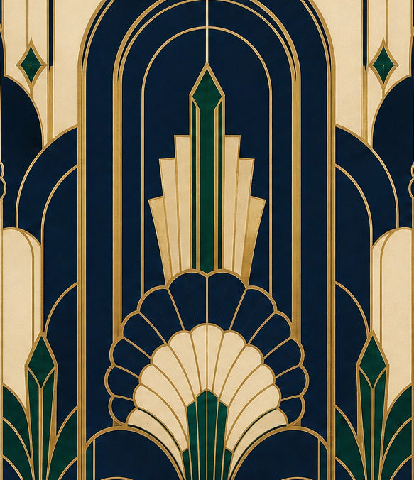 Navy Deco Arch Wallpaper Mural product view