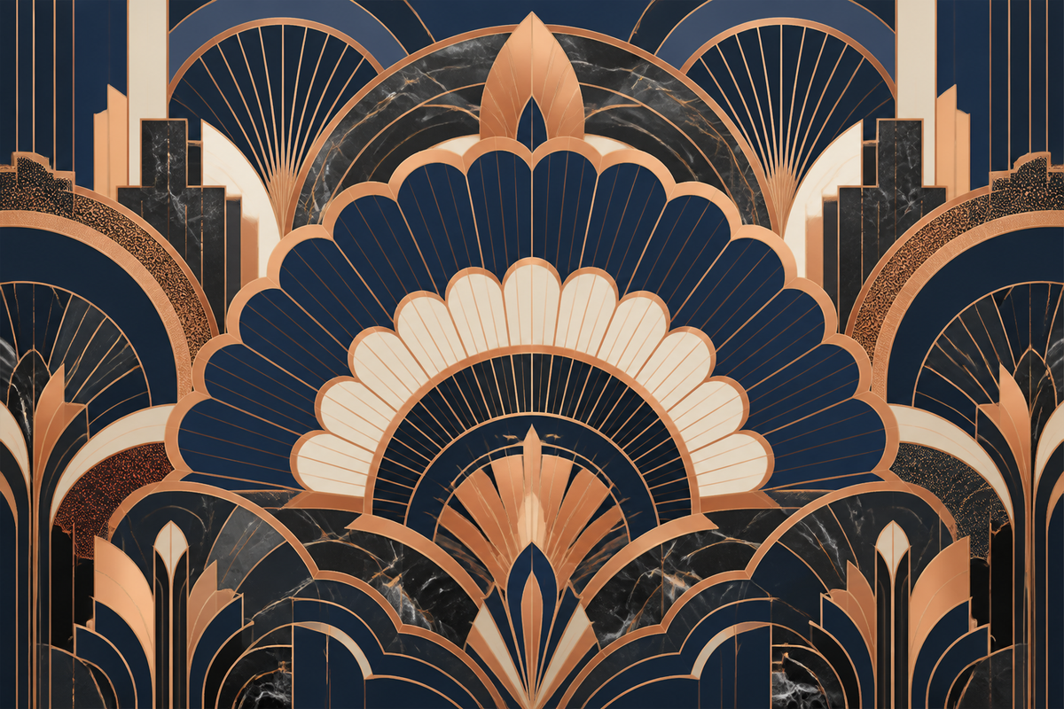 Navy Gold Art Wallpaper Mural product view