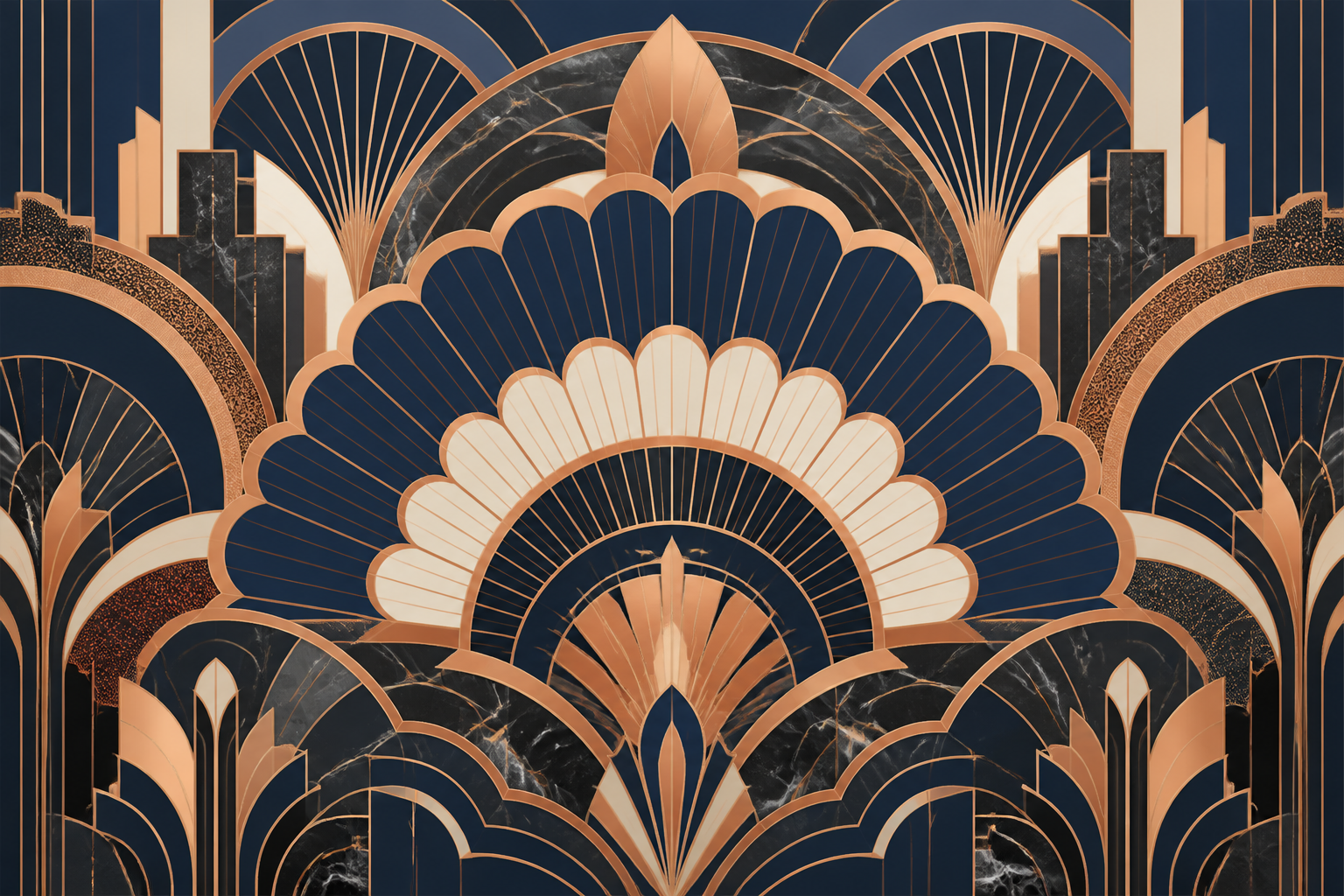 Navy Gold Art Wallpaper Mural