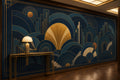 Navy Gold Art Wallpaper Mural