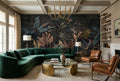Navy Tropical Bird Dark Jungle Wallpaper Mural