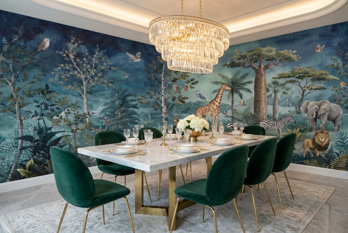 navy safari dining room custom self adhesive non woven vinyl removable wallpaper mural