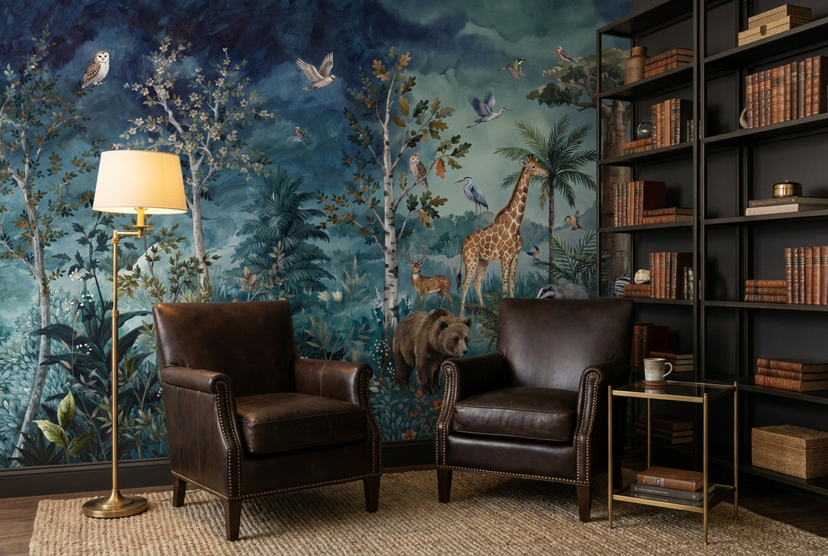 navy safari wallpaper mural custom self adhesive study removable non woven vinyl
