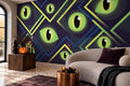 Purple Neon Eyes Halloween Wallpaper Mural
