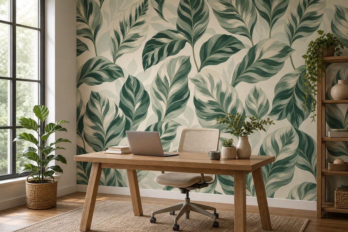 Neutral Calathea Wallpaper Mural product view