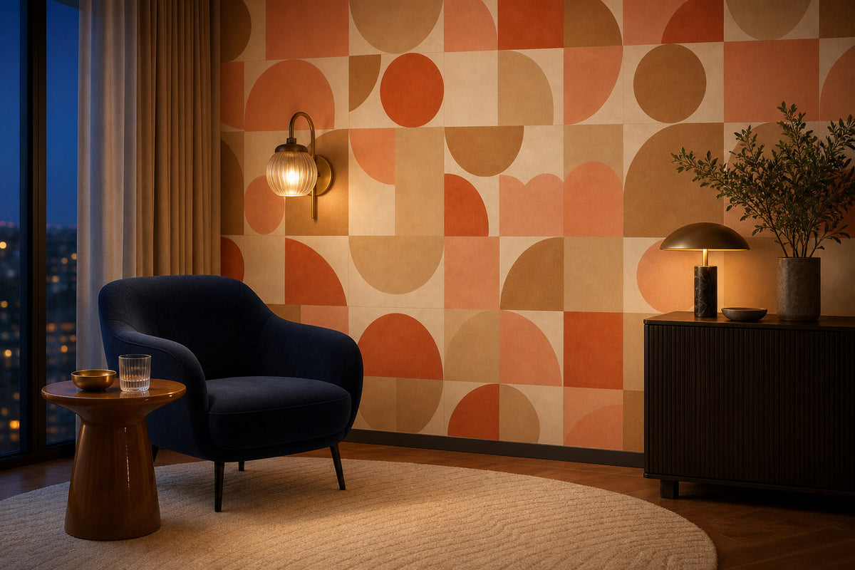Neutral Circle Wallpaper Mural product view