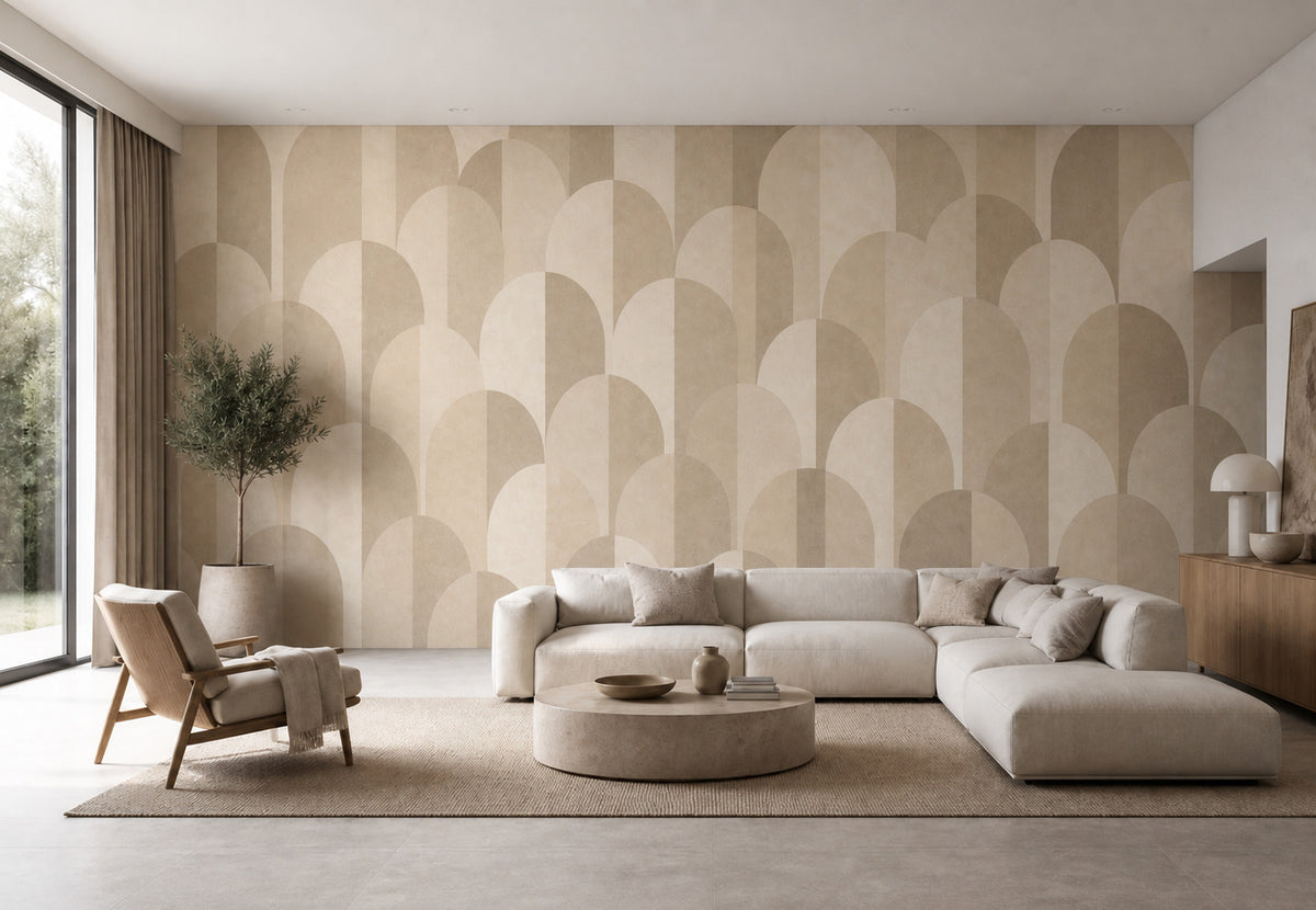 Neutral Soft Arc Wallpaper Mural product view