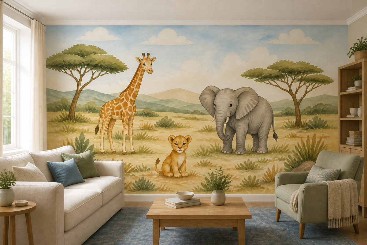 Neutral Safari Wallpaper Mural product view