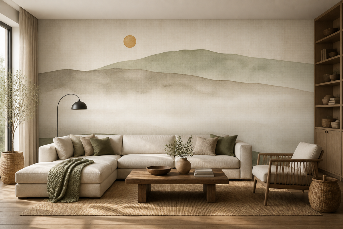 Neutral Greige Wallpaper Mural product view
