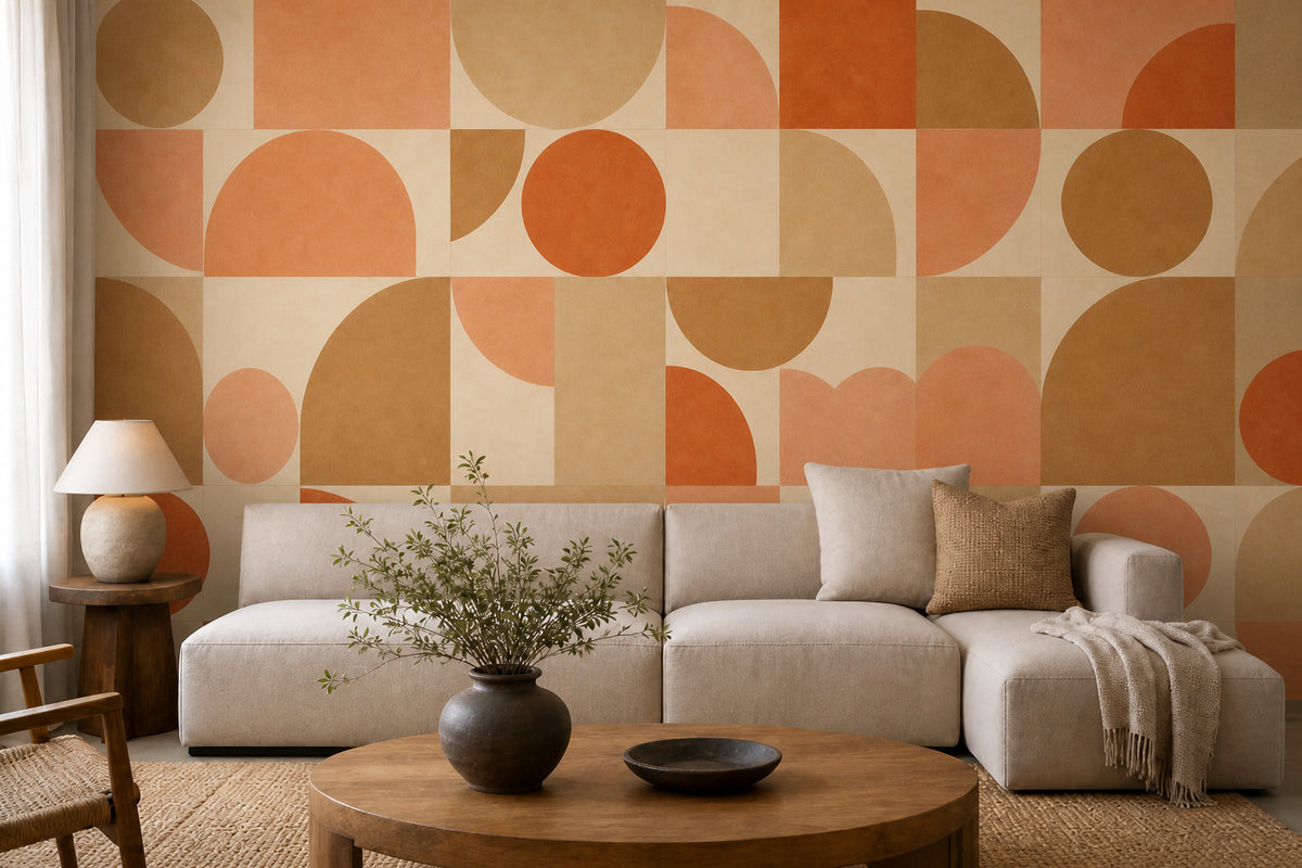 Neutral Circle Wallpaper Mural product view