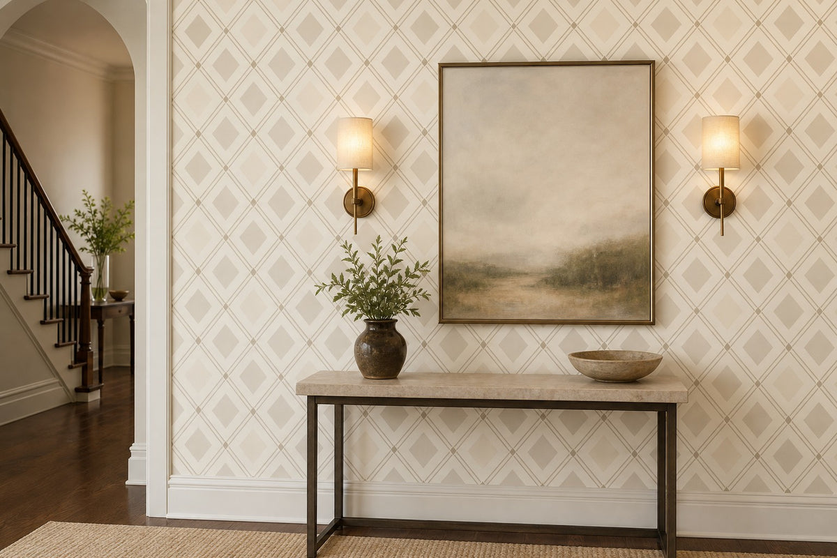 Neutral Diamond Wallpaper Mural product view