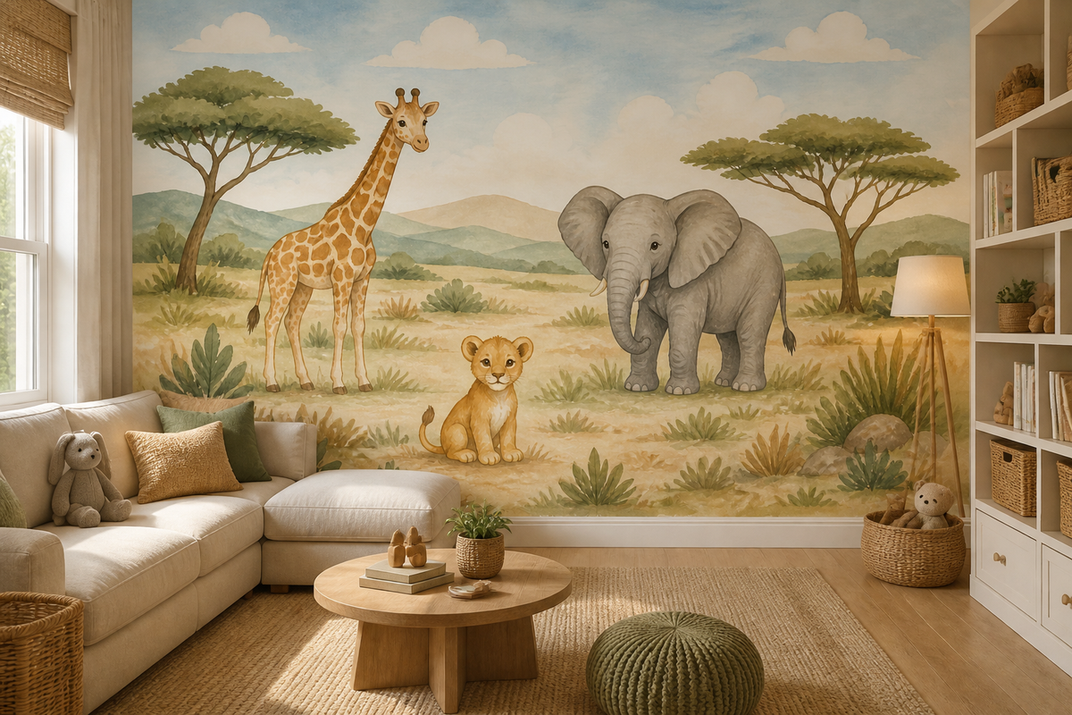 Neutral Safari Wallpaper Mural product view