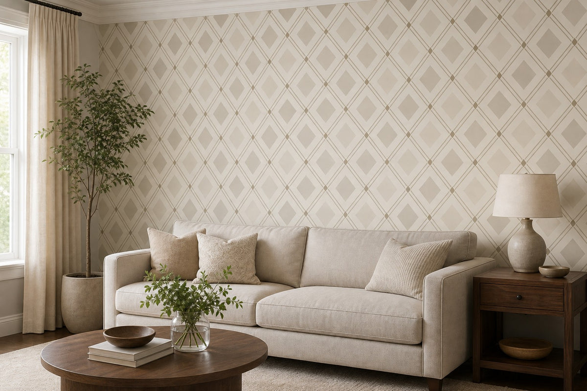 Neutral Diamond Wallpaper Mural product view