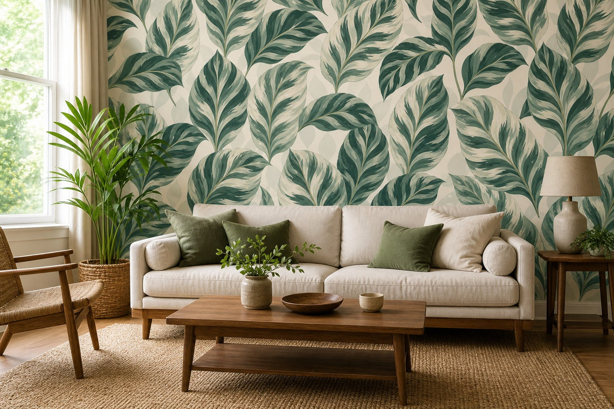 Neutral Calathea Wallpaper Mural product view