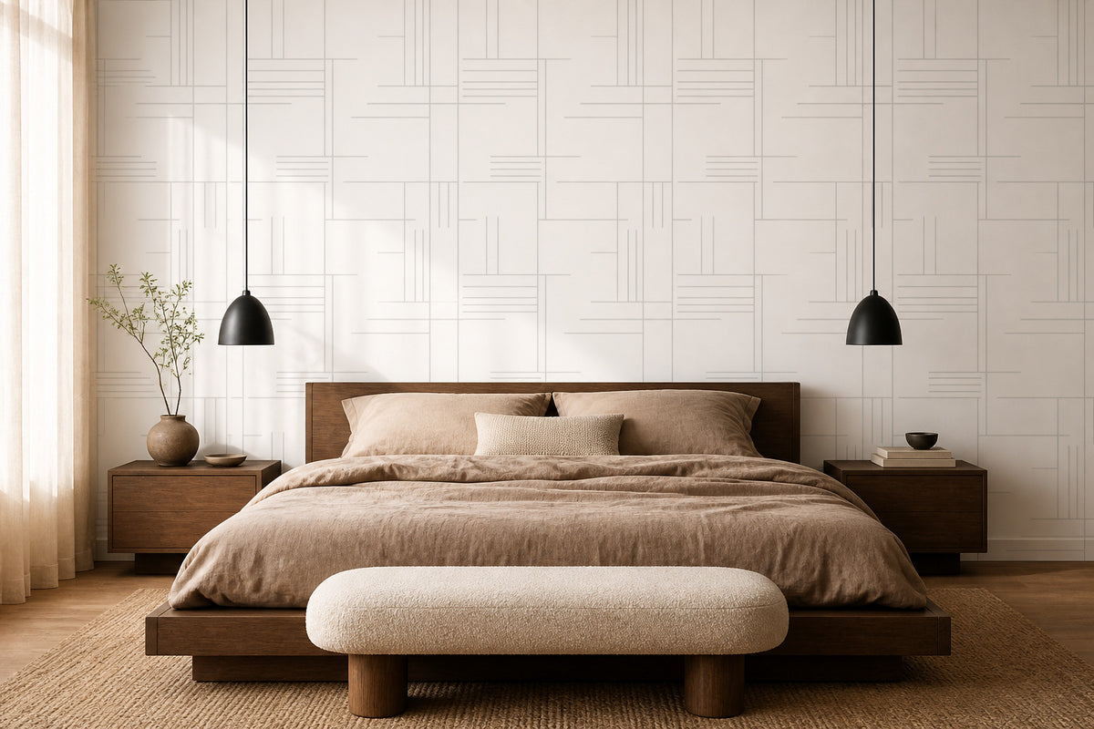 Neutral Linear Wallpaper Mural product view