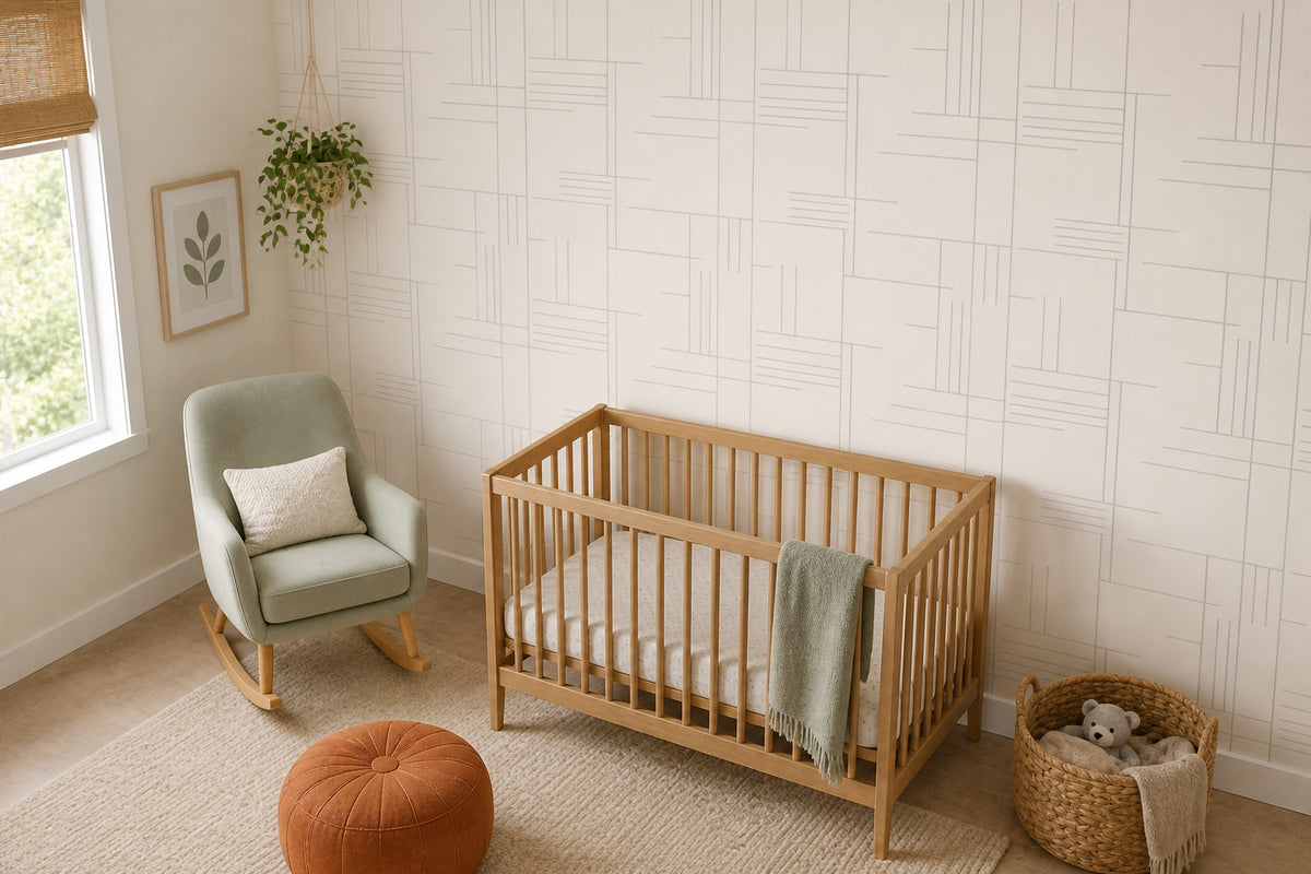 Neutral Linear Wallpaper Mural product view