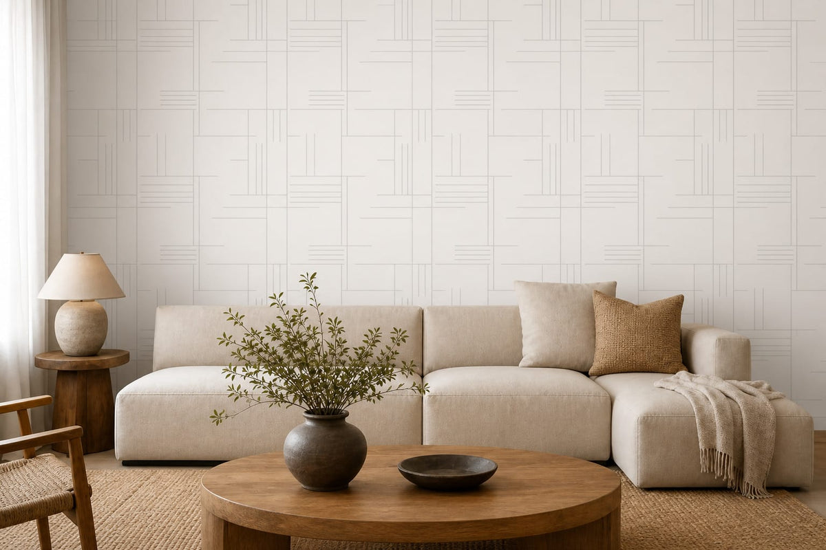 Neutral Linear Wallpaper Mural product view
