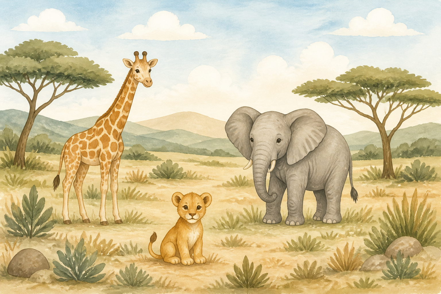 Neutral Safari Wallpaper Mural