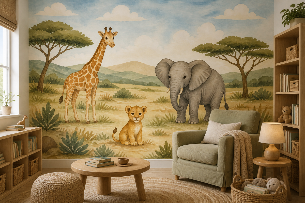 Neutral Safari Wallpaper Mural product view