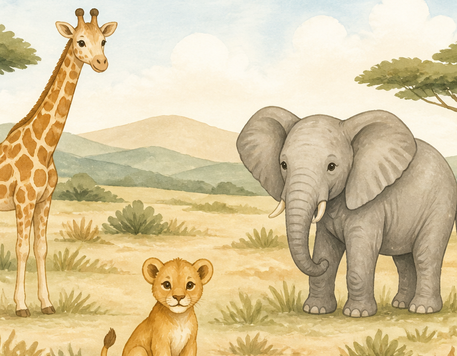 Neutral Safari Wallpaper Mural product view