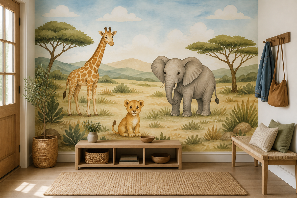 Neutral Safari Wallpaper Mural product view
