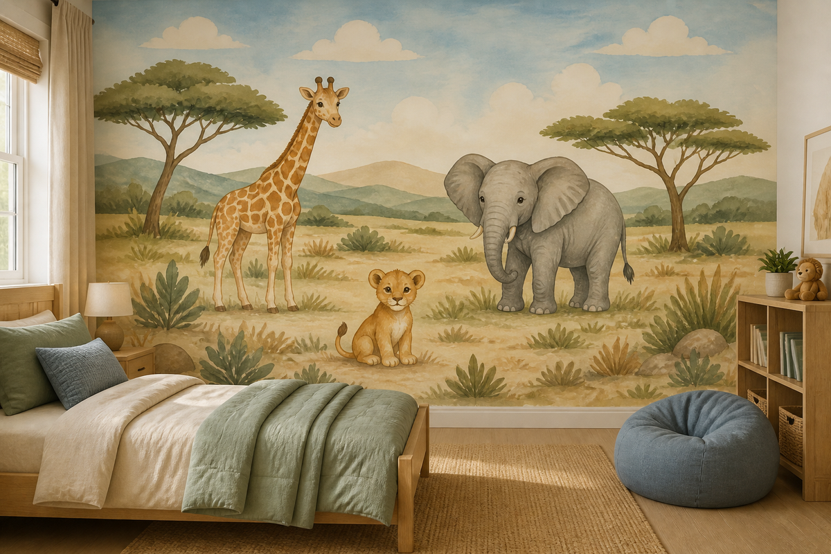Neutral Safari Wallpaper Mural product view