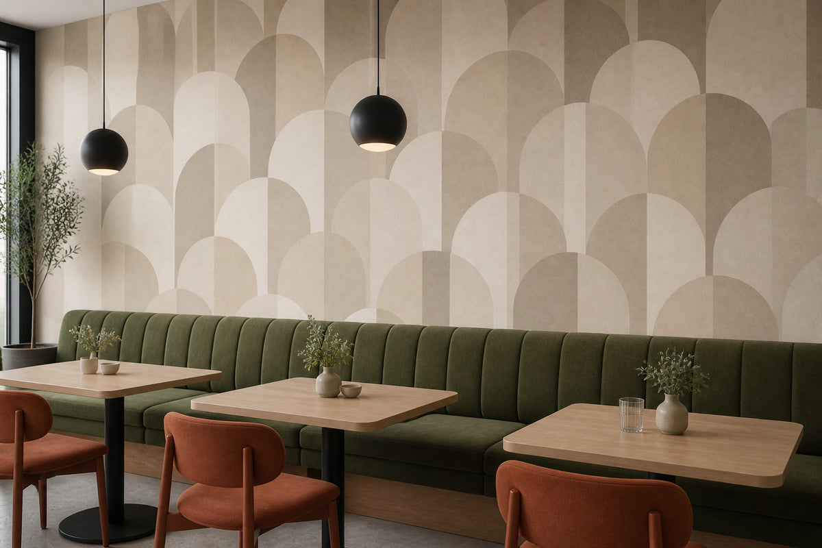 Neutral Soft Arc Wallpaper Mural product view