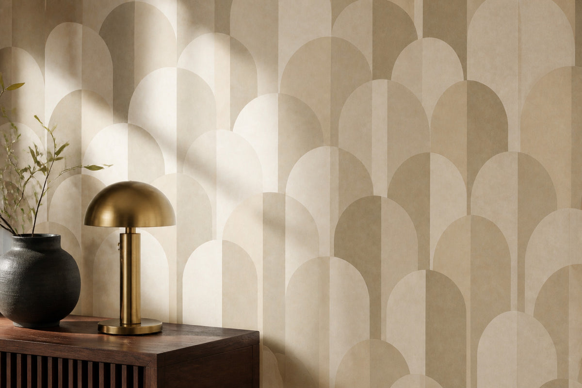 Neutral Soft Arc Wallpaper Mural product view