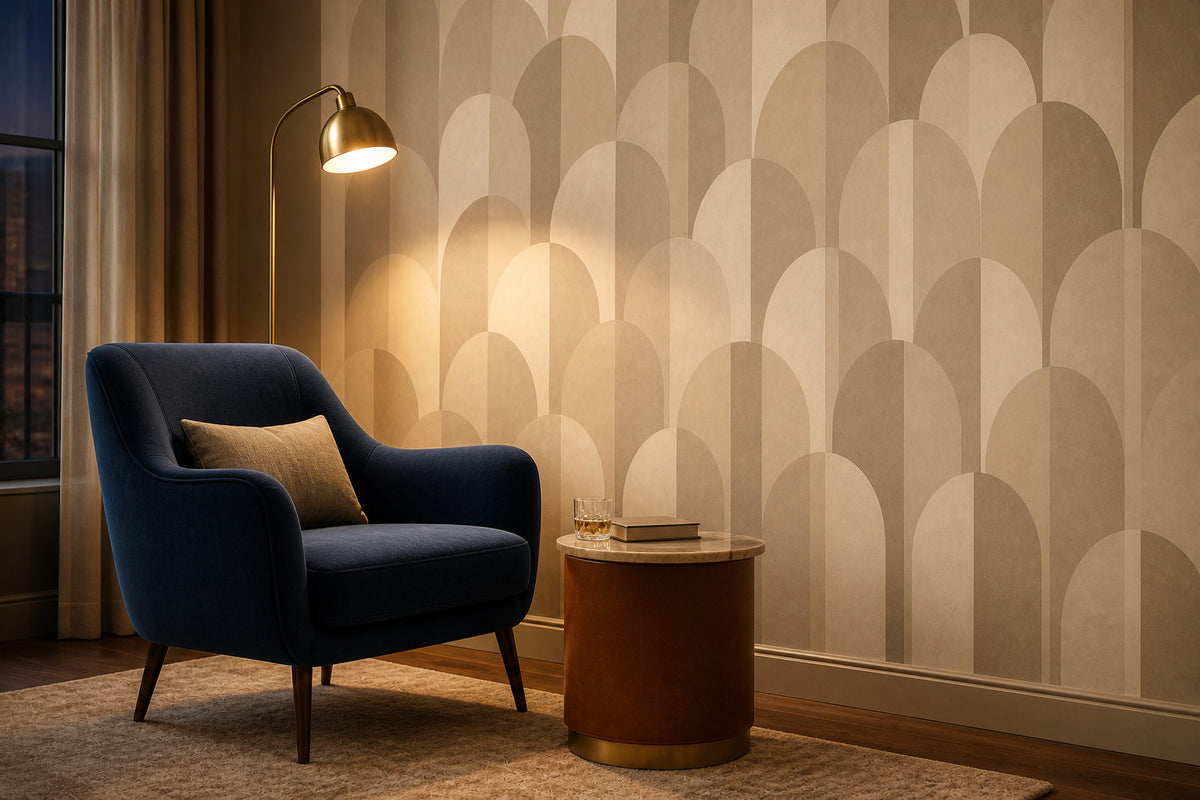 Neutral Soft Arc Wallpaper Mural product view
