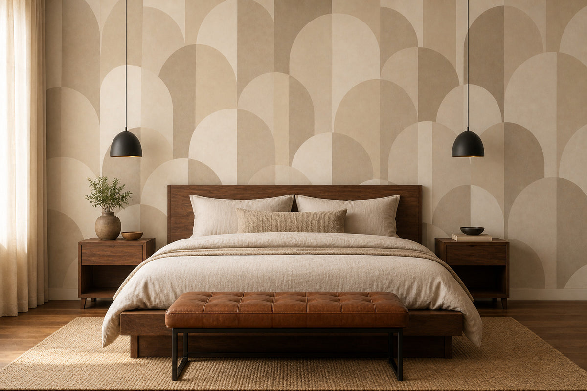 Neutral Soft Arc Wallpaper Mural product view