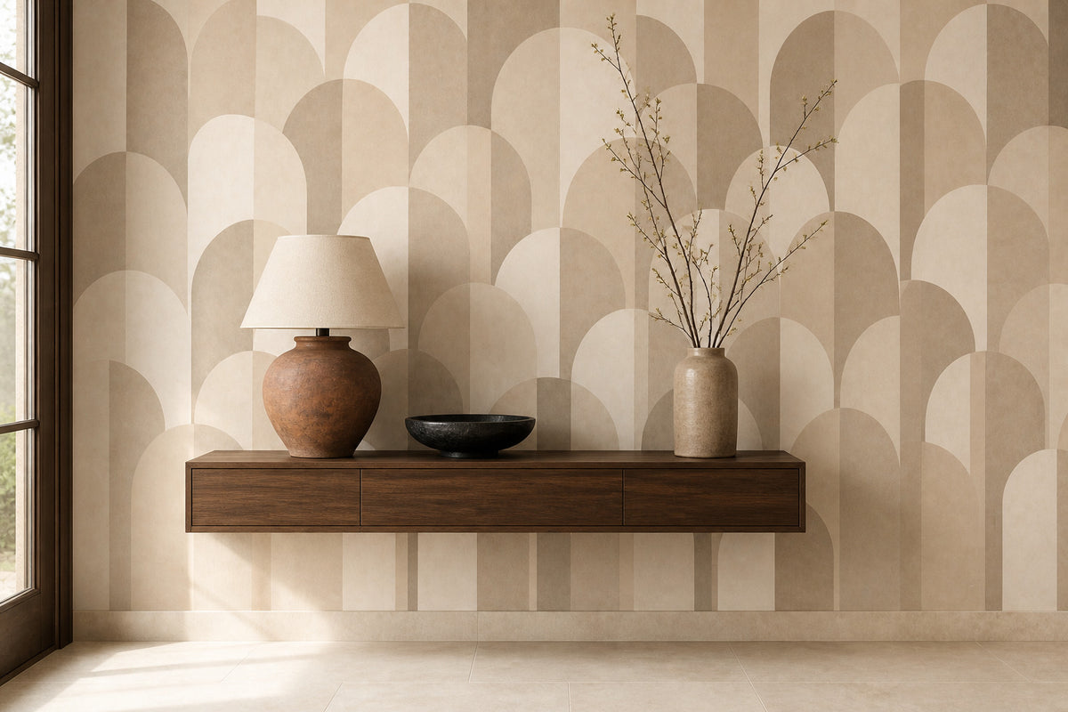 Neutral Soft Arc Wallpaper Mural product view
