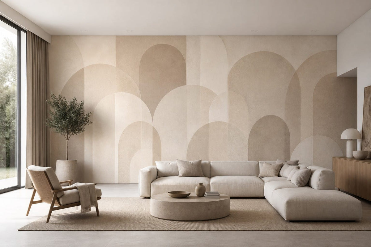 Neutral Soft Arc Wallpaper Mural product view