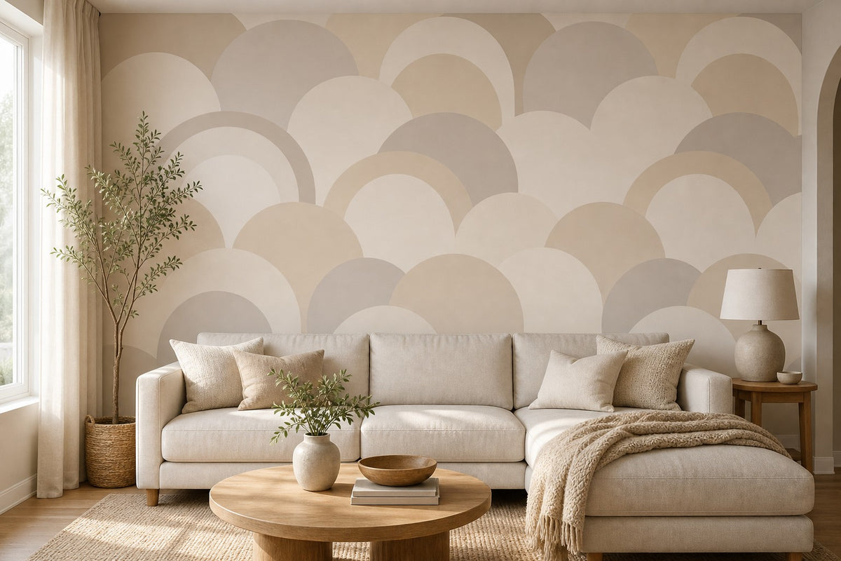 Neutral Soft Arc Wallpaper Mural product view