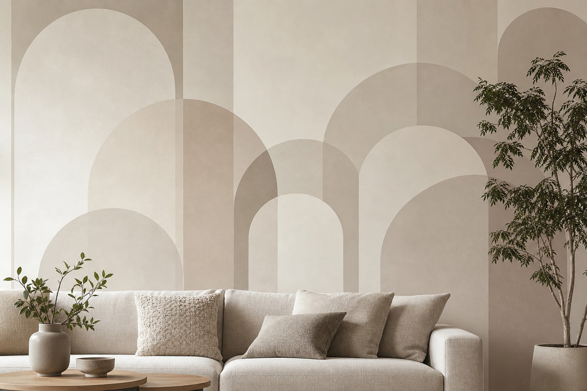 Neutral Soft Arc Wallpaper Mural product view