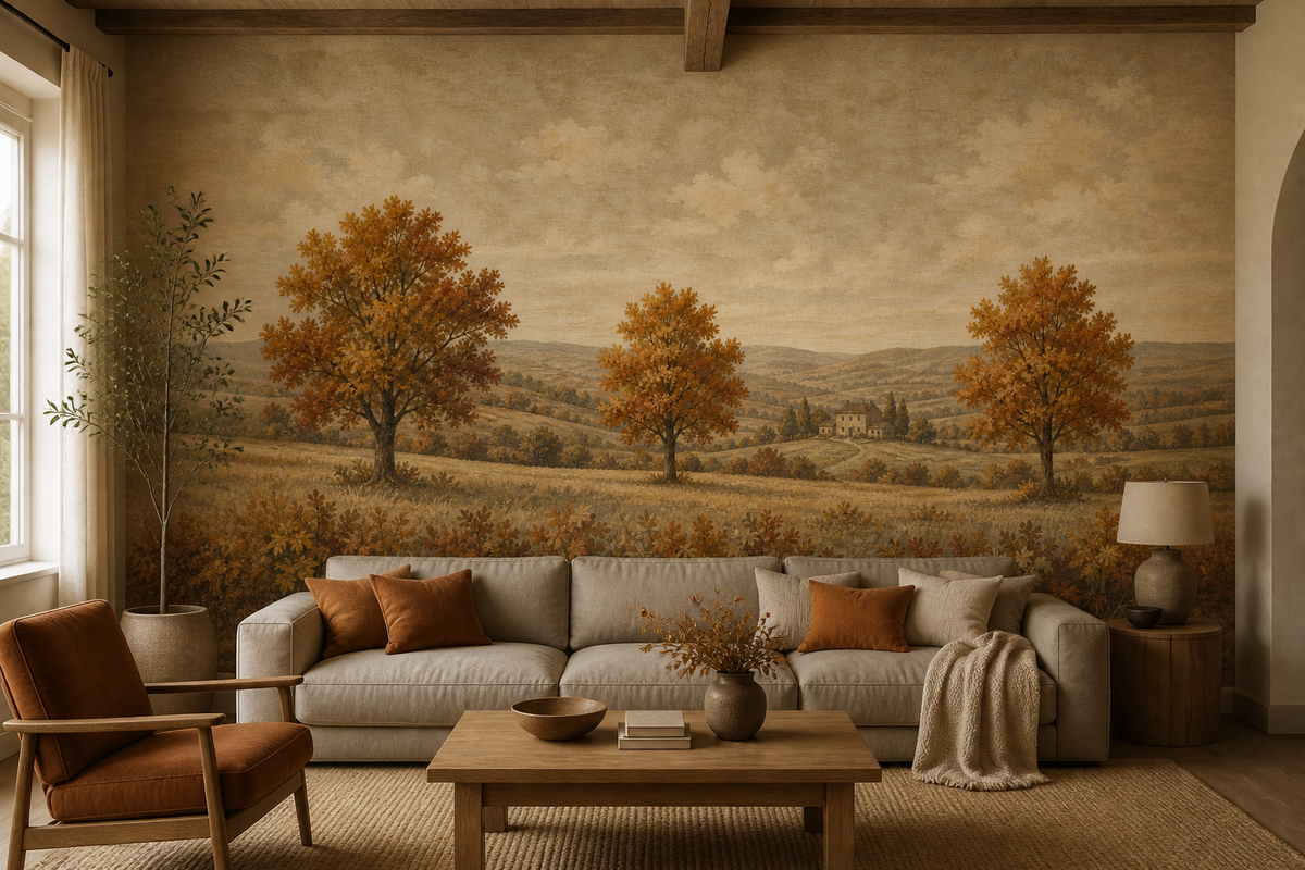 Neutral Autumn Wallpaper Mural product view