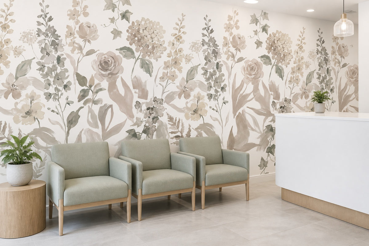 ochre floral vintage jungle wallpaper dental custom stick on non woven vinyl removable