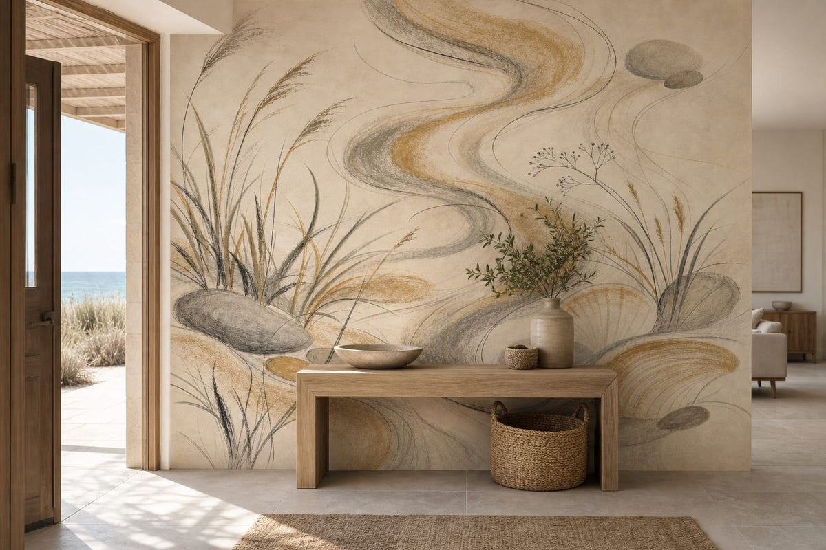 Ochre Hand Wallpaper Mural product view
