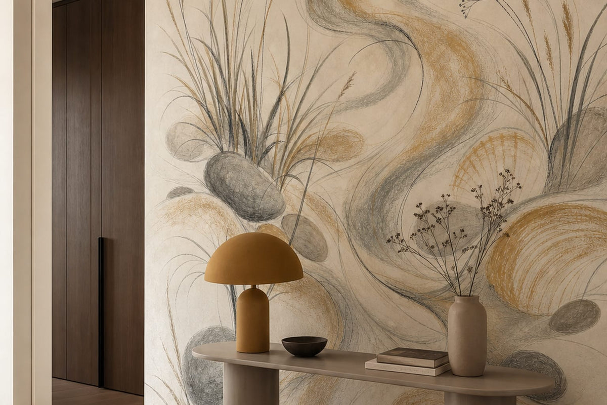 Ochre Hand Wallpaper Mural product view