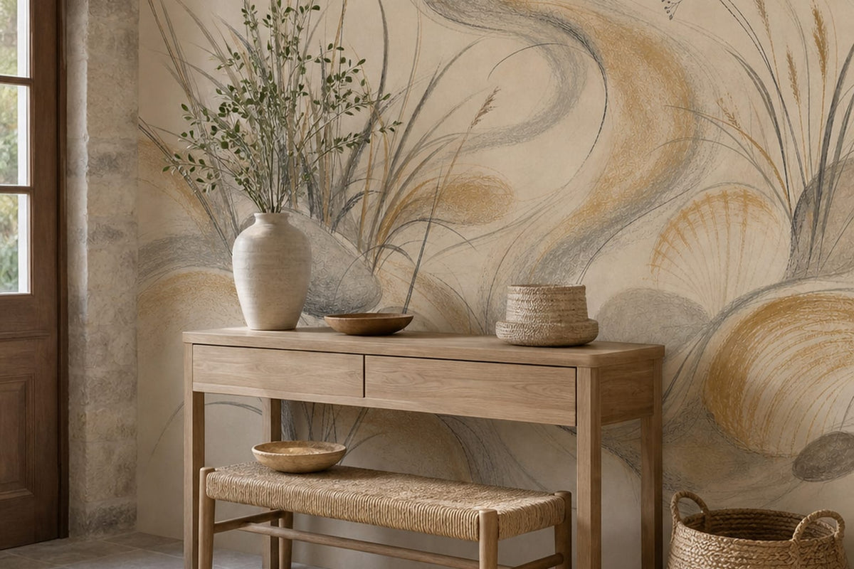 Ochre Hand Wallpaper Mural product view