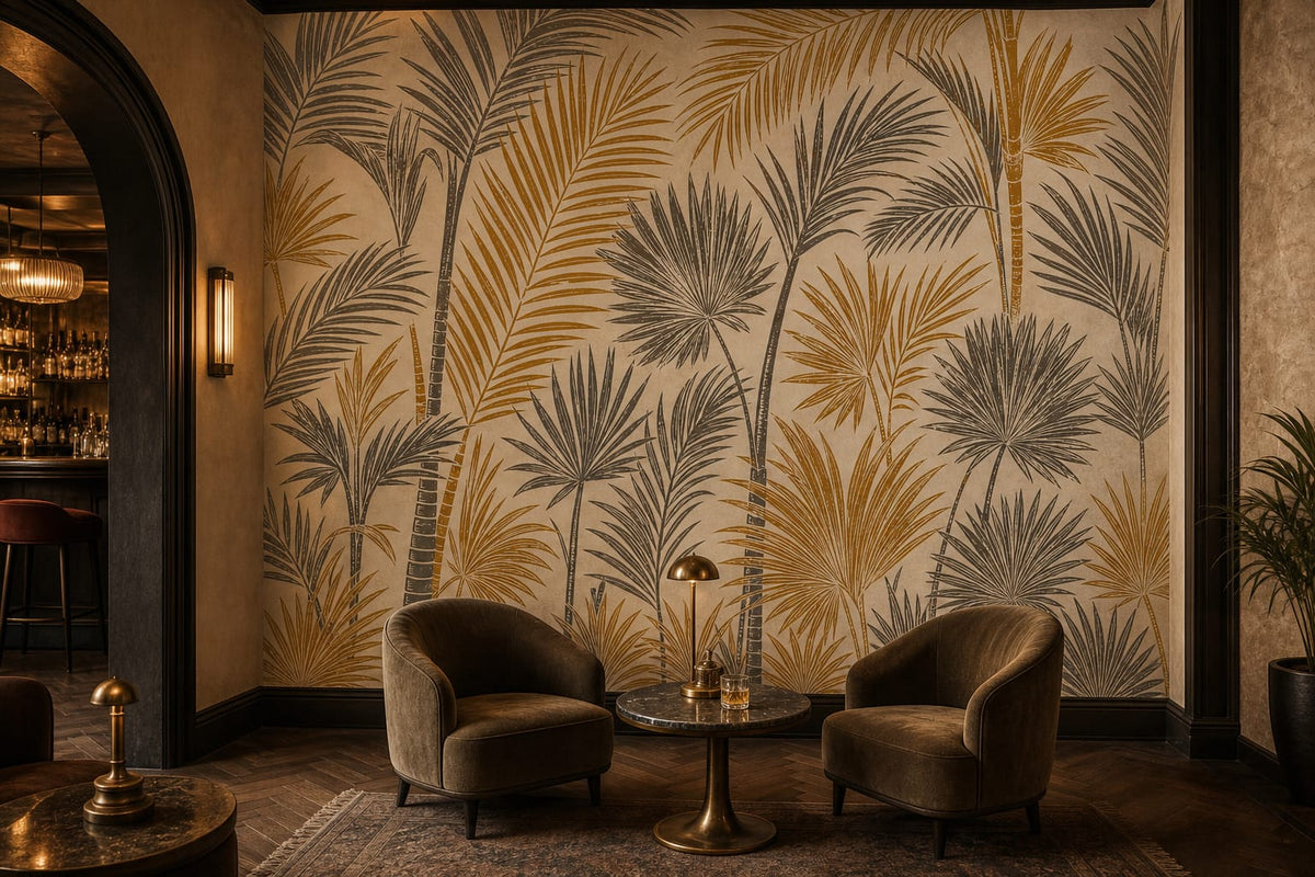 Ochre Palm Wallpaper Mural product view