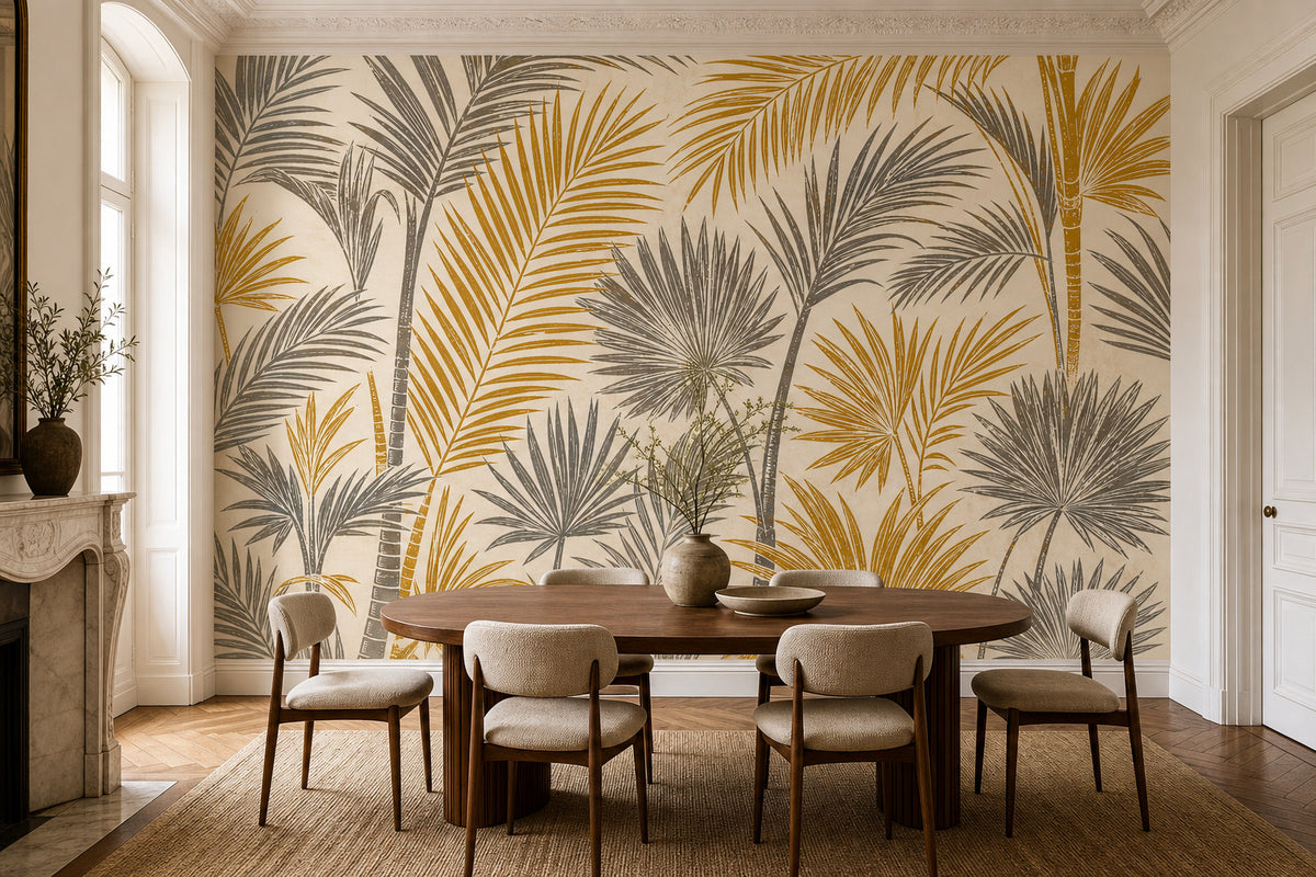 Ochre Palm Wallpaper Mural product view