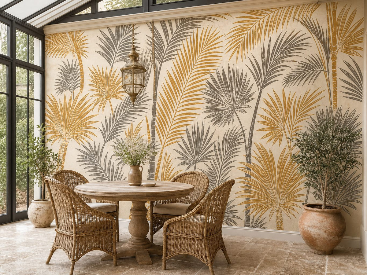 Ochre Palm Wallpaper Mural product view