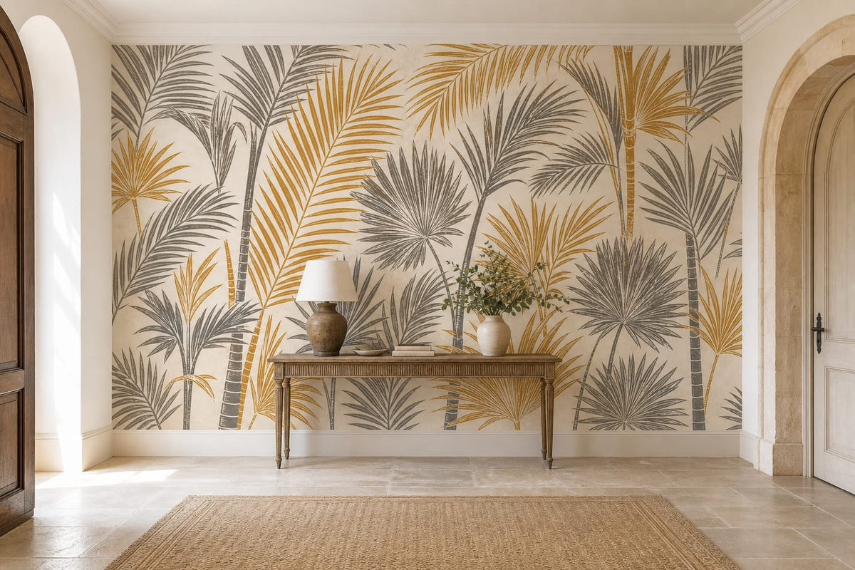 Ochre Palm Wallpaper Mural product view