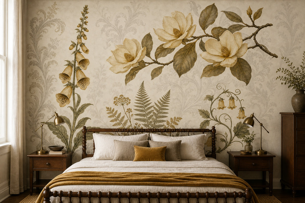 Ochre Silk Wallpaper Mural product view