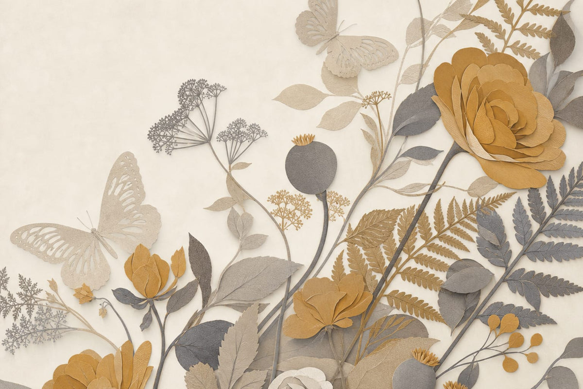 Ochre Silk Wallpaper Mural product view