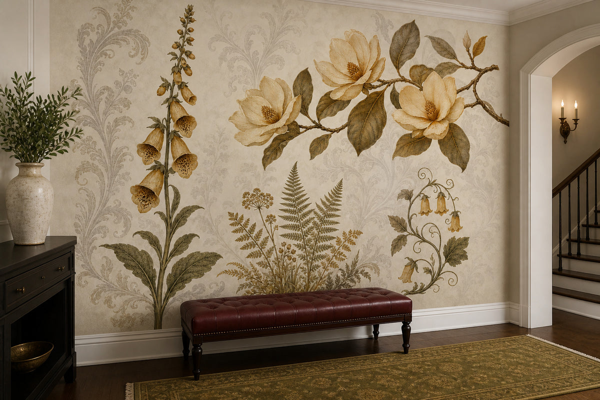 Ochre Silk Wallpaper Mural product view